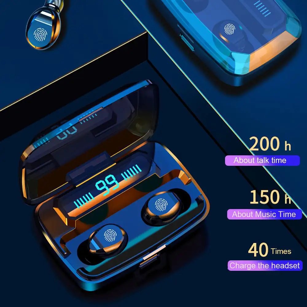 F9 TWS Bluetooth Earphone Wireless Headset Stereo Sound Touch Control Sports Headset LED Display With 3300mAh Charging Bin
F9 TWS Bluetooth Earphone Wireless Headset Stereo Sound Touch Control Sports Headset LED Display With 3300mAh Charging Bin