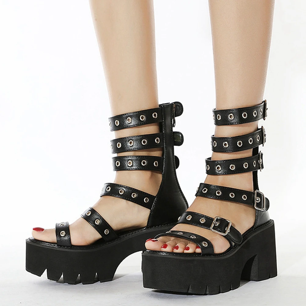 2021 Brand New Zipper Buckles Gladiator Platform Sandals Chunky Heels Black Gothic Style Cosplay Casual Shoes Woman
2021 Brand New Zipper Buckles Gladiator Platform Sandals Chunky Heels Black Gothic Style Cosplay Casual Shoes Woman