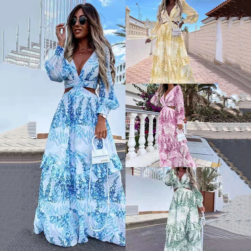 Sexy Floral Cute Hollow Out Boho Long Dress Women Deep V Neck Ruffle Party Dress 2021 Spring Summer Long Sleeve Maxi Beach Dress
Sexy Floral Cute Hollow Out Boho Long Dress Women Deep V Neck Ruffle Party Dress 2021 Spring Summer Long Sleeve Maxi Beach Dress