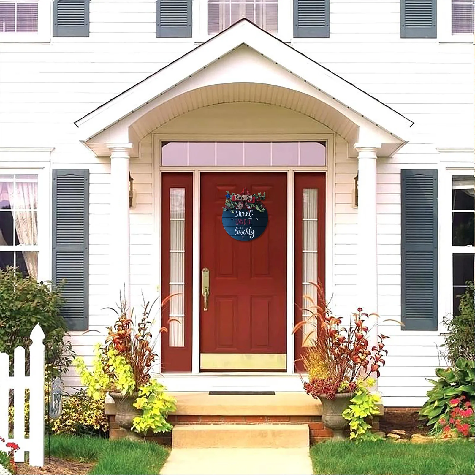 Indepence Day Door Welcome Front Door Hanger With Bow For Farm-house Porch Round Outdoor Hanging Vertical Sign Home Decoration
Indepence Day Door Welcome Front Door Hanger With Bow For Farm-house Porch Round Outdoor Hanging Vertical Sign Home Decoration
