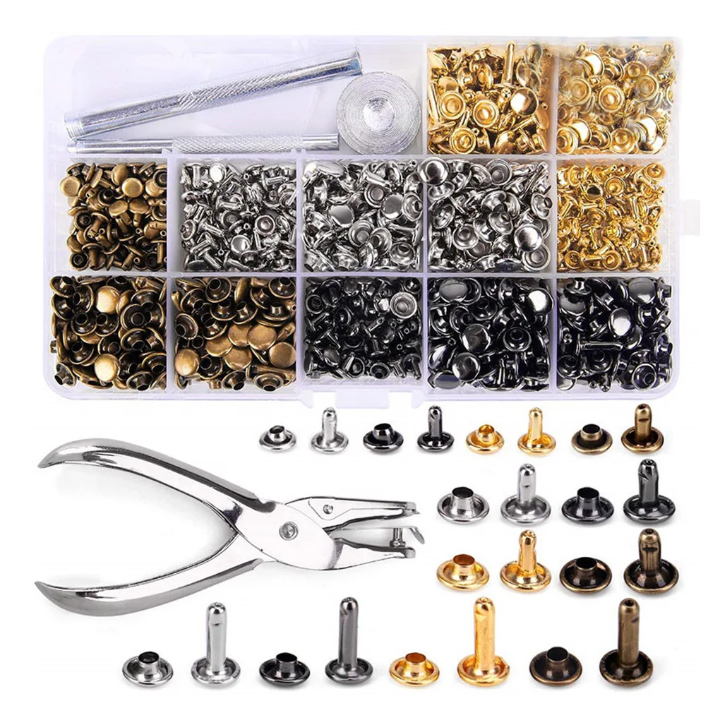 400 Pcs/set 6mm 8mm Double Cap Rivets Snap Buttons Kit Press Stud Fastener with Storage Bag & Install Tool New
400 Pcs/set 6mm 8mm Double Cap Rivets Snap Buttons Kit Press Stud Fastener with Storage Bag & Install Tool New