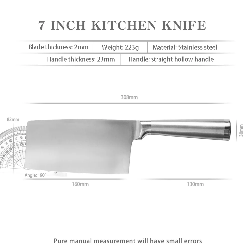 Chef Knife 7 inch Chinese Kitchen Knives Meat Fish Vegetables Slicing Knife Cutter Super Sharp Blade Cleaver Knives With Cover
Chef Knife 7 inch Chinese Kitchen Knives Meat Fish Vegetables Slicing Knife Cutter Super Sharp Blade Cleaver Knives With Cover