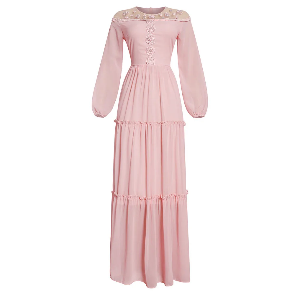 Dress Autumn 2021 New Lace Round Neck Long Sleeve Beading Dress African Plus Size Casual High Waist Solid Color Chiffon Women's
Dress Autumn 2021 New Lace Round Neck Long Sleeve Beading Dress African Plus Size Casual High Waist Solid Color Chiffon Women's