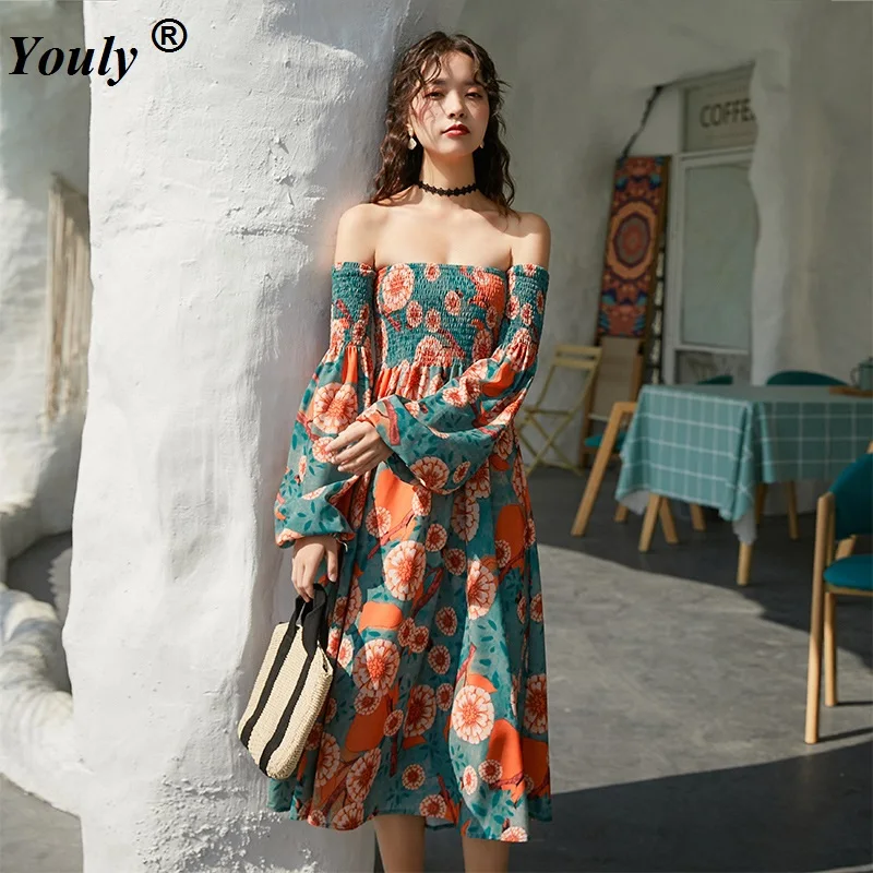 Bohemian Women Summer Dress 2021 Floral Boho Dresses Off Shoulder Long Sleeve Vestidos Beach Sexy Sundress Casual Maxi Dress
Bohemian Women Summer Dress 2021 Floral Boho Dresses Off Shoulder Long Sleeve Vestidos Beach Sexy Sundress Casual Maxi Dress