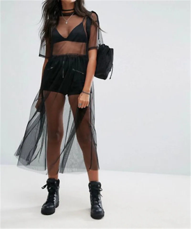 Sexy Women Black Gauze Mesh Sheer Tops T Shirt Sheer Long Shirts Casual Loose T-Shirts Transparent Long Short Sleeve Tops
Sexy Women Black Gauze Mesh Sheer Tops T Shirt Sheer Long Shirts Casual Loose T-Shirts Transparent Long Short Sleeve Tops