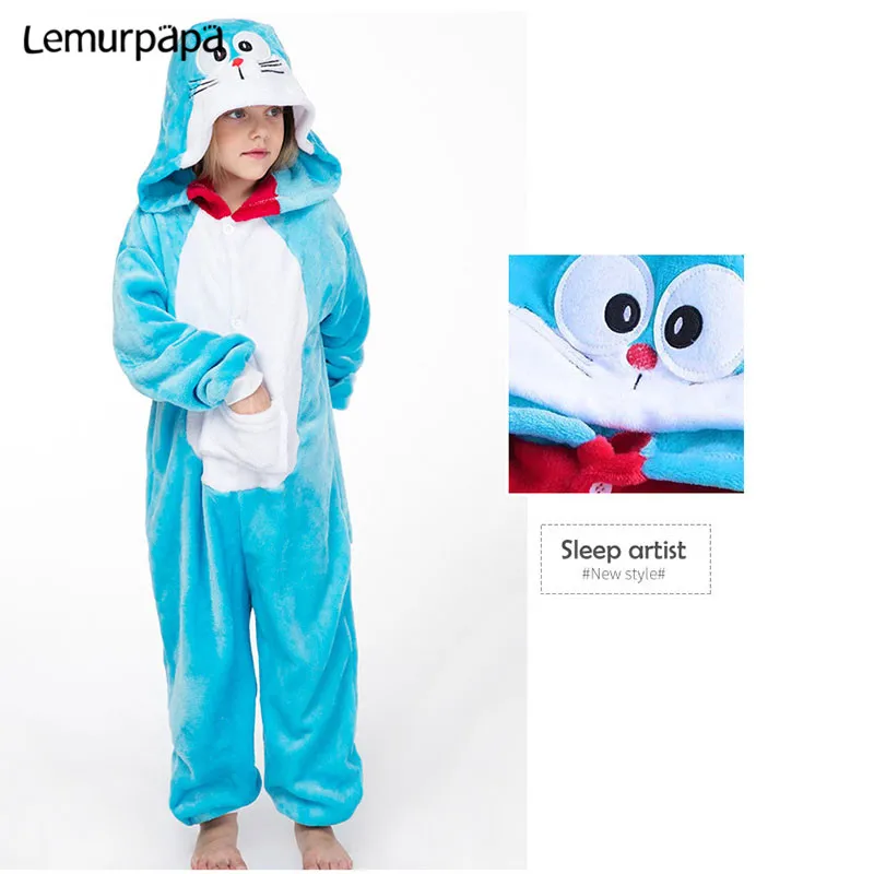 Doraemon ребенка Kigurumis пижама-комбинезон в виде костюма с персонажами из