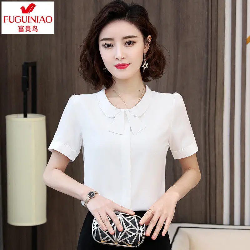 Sleeve 2021 Short Chiffon shirt women's Korean slim fit summer new foreign style clothes young and middle-aged top
Sleeve 2021 Short Chiffon shirt women's Korean slim fit summer new foreign style clothes young and middle-aged top