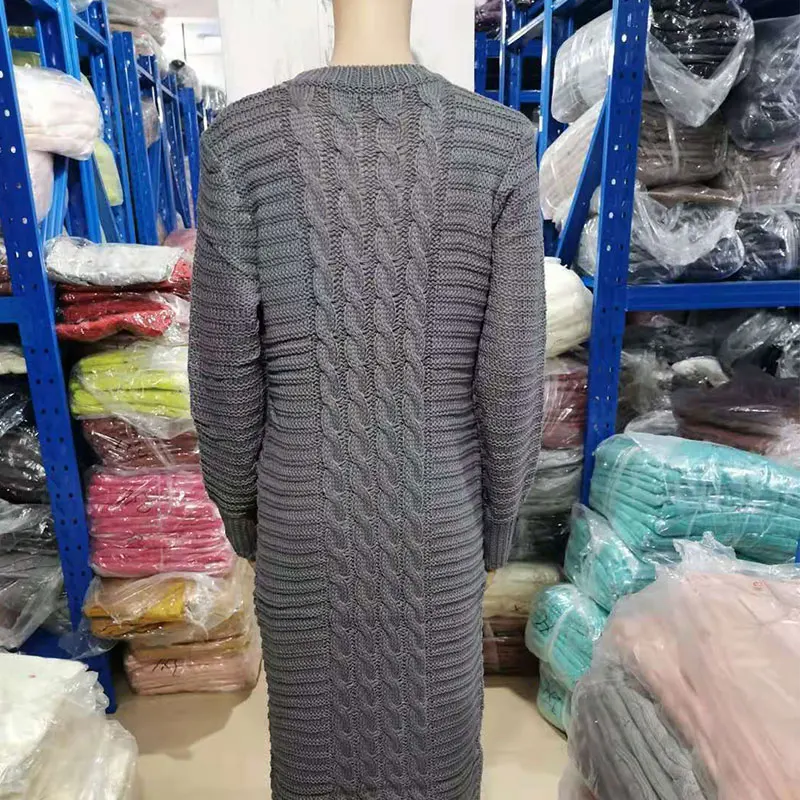 crew-neck dress Women Long Sleeve Dress Warm Winter Jumpers Fashion Knit Sweater full long Pullover Winter elegent lady dress 
crew-neck dress Women Long Sleeve Dress Warm Winter Jumpers Fashion Knit Sweater full long Pullover Winter elegent lady dress