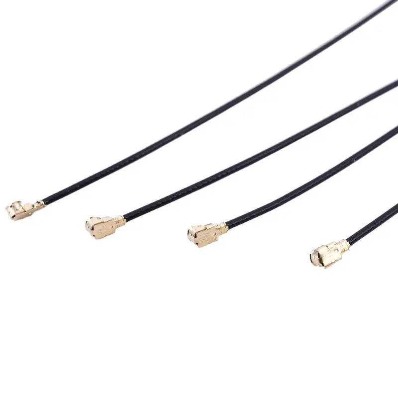 4pcs ufl.ipx to SMA female bulkhead pigtail cable 1.37mm 15cm(6inch),gold&black 
4pcs ufl.ipx to SMA female bulkhead pigtail cable 1.37mm 15cm(6inch),gold&black