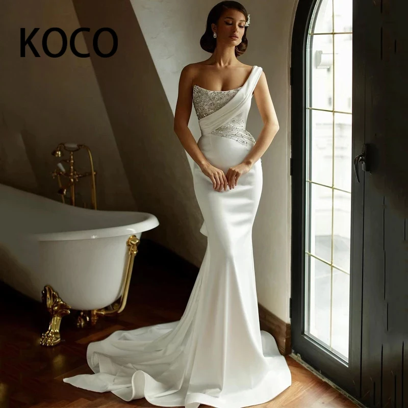 MACDUGALL Beach Wedding Dresses 2021 One Shoulder Beadings Backless Mermaid White Boho Satin Plus Size Strapeless
MACDUGALL Beach Wedding Dresses 2021 One Shoulder Beadings Backless Mermaid White Boho Satin Plus Size Strapeless