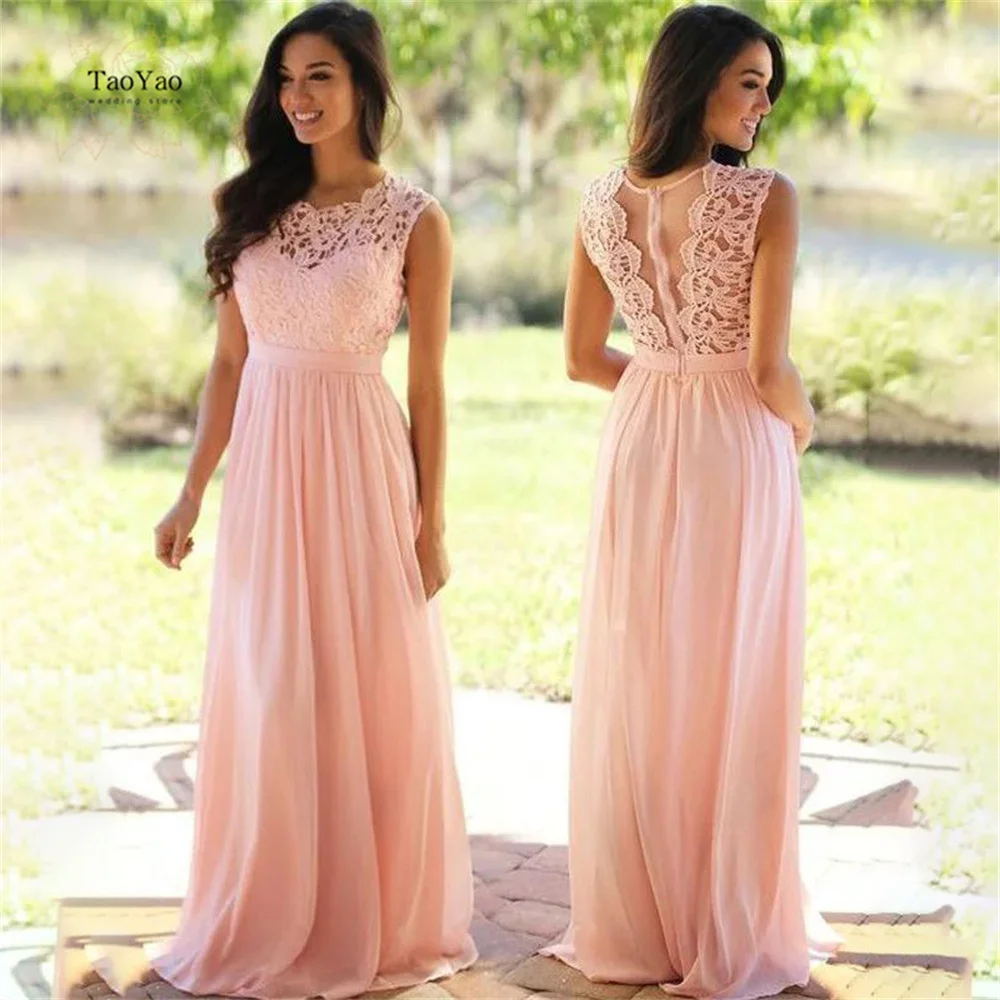 Pink Lace Bridesmaid Dress O-neck Sleeveless A-line Elegant Evening Dress Long Dresses Woman Party Night Свадебное платье
Pink Lace Bridesmaid Dress O-neck Sleeveless A-line Elegant Evening Dress Long Dresses Woman Party Night Свадебное платье