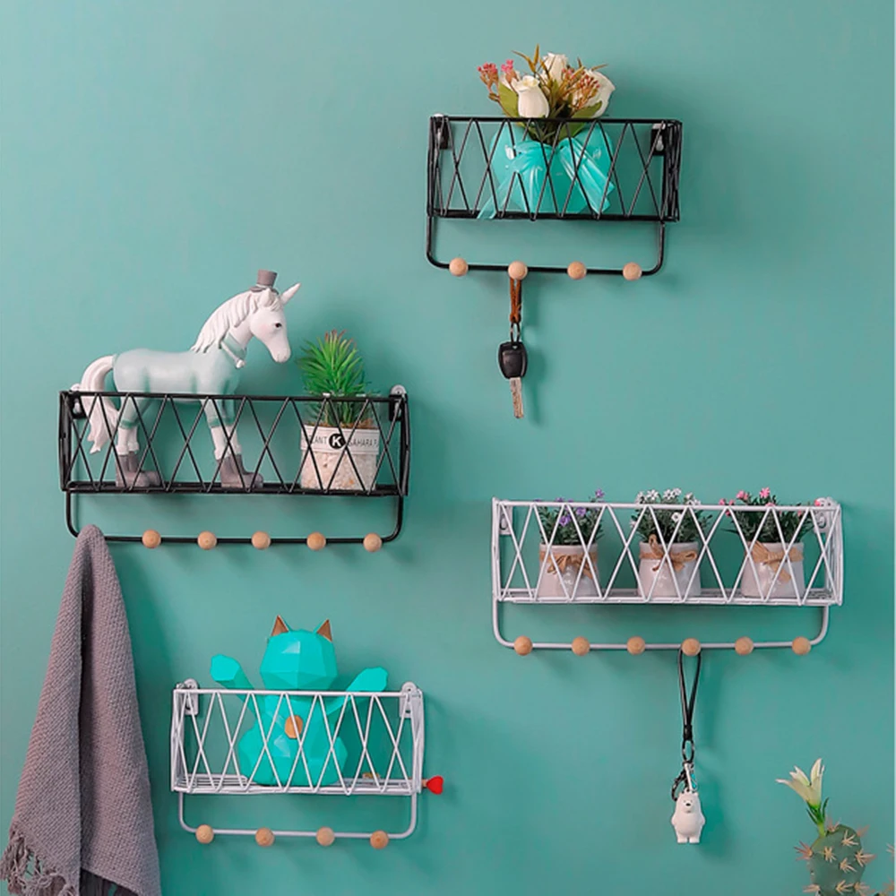 Wall Mounted Shelf Wire Rack Storage With Hooks Basket Key Hanging Hanger Storage Holder
Wall Mounted Shelf Wire Rack Storage With Hooks Basket Key Hanging Hanger Storage Holder