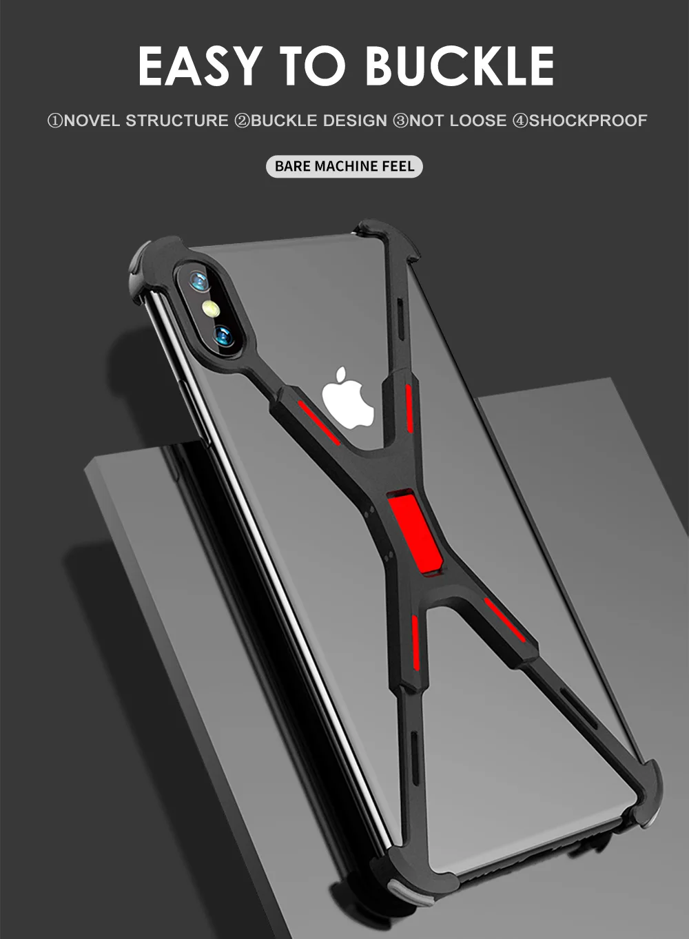 Shockproof Aluminum Alloy Ultralight Phone Case for iphone X XS XsMax Without Screw Snap-Kind Installation Simple but Special
Shockproof Aluminum Alloy Ultralight Phone Case for iphone X XS XsMax Without Screw Snap-Kind Installation Simple but Special