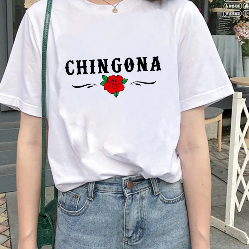 Chingona Rose Latin Print Women's T-shirt Fashion Casual T-shirt Short Sleeve Harajuku Graphic T-shirt Women Top Tee
Chingona Rose Latin Print Women's T-shirt Fashion Casual T-shirt Short Sleeve Harajuku Graphic T-shirt Women Top Tee