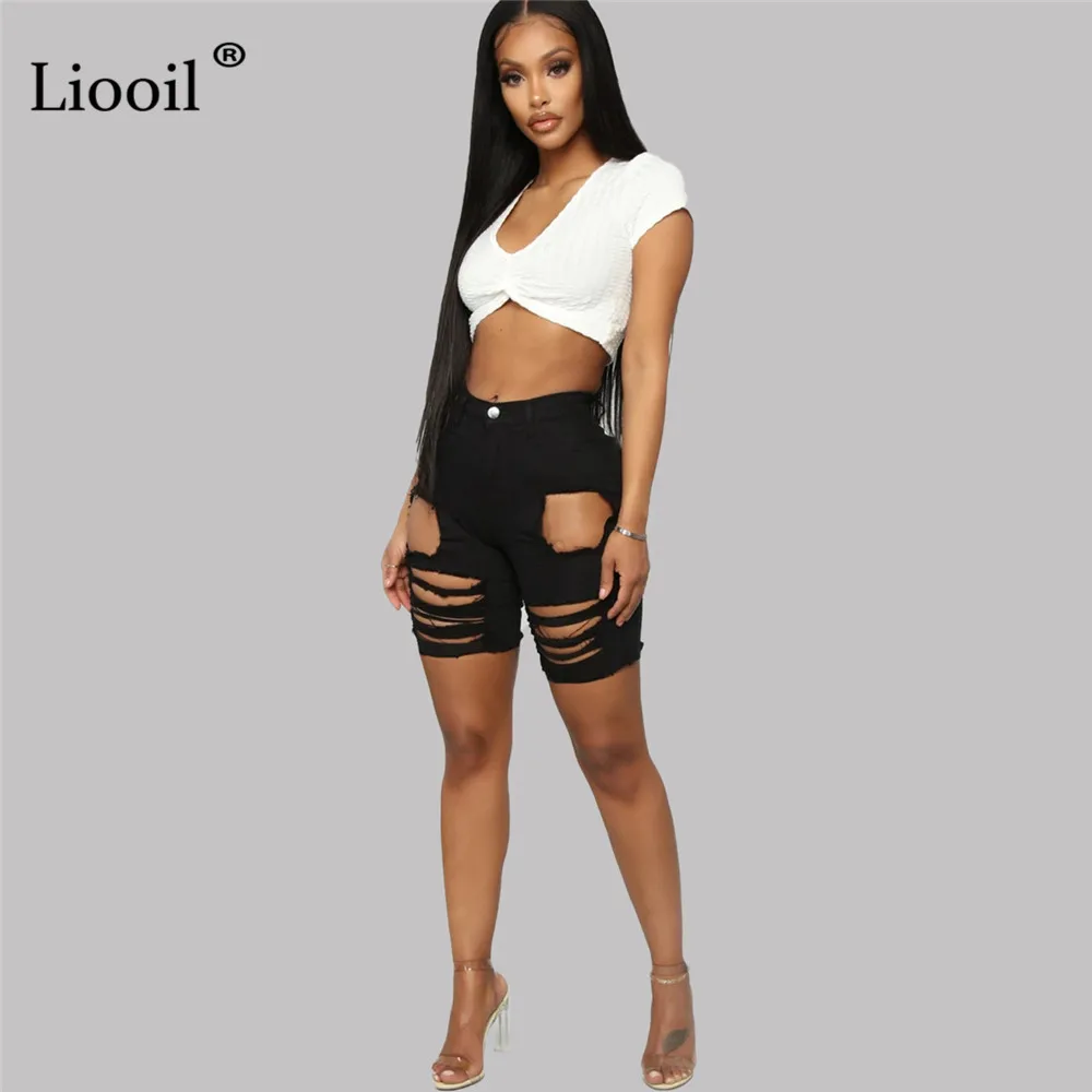 Liooil Black Cut-Off Ripped Skinny Straight Leg Jean Shorts For Women High Waist 2021 Summer Plus Size Sexy Hole Denim Shorts
Liooil Black Cut-Off Ripped Skinny Straight Leg Jean Shorts For Women High Waist 2021 Summer Plus Size Sexy Hole Denim Shorts
