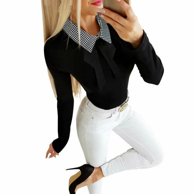 Women's Ladies Blouse Tops Long Sleeve Slim Fit Bowknot Stretch Office Shirts US PLUS SIZE Casual Fashion
Women's Ladies Blouse Tops Long Sleeve Slim Fit Bowknot Stretch Office Shirts US PLUS SIZE Casual Fashion
