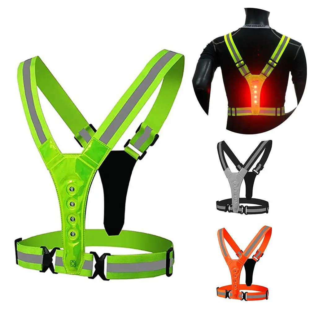 LED Elastic Sports Reflective Vest Adjustable V-shaped Luminous Vest for Night Running Motorcycle Cycling Dropshipping
LED Elastic Sports Reflective Vest Adjustable V-shaped Luminous Vest for Night Running Motorcycle Cycling Dropshipping