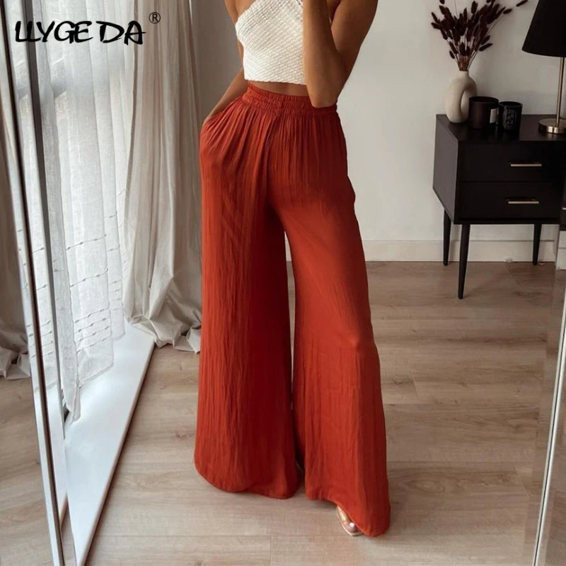 Wide Leg Vintage Pants For Women Fashion High Waist Casual Loose Thin Female Trousers 2021 Summer Autumn Fashion Women's Pant
Wide Leg Vintage Pants For Women Fashion High Waist Casual Loose Thin Female Trousers 2021 Summer Autumn Fashion Women's Pant