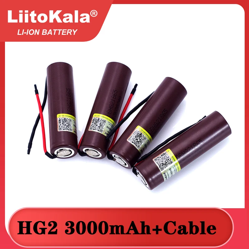 4 шт./лот Liitokala для HG2 18650 3000 мАч аккумулятор 18650HG2 3 6 в разряд 20 А отдельные батареи +