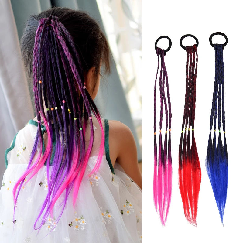 Ponytail Hair Ornament Gradient Color Elatric Hair Band Cute Wig Kids Hairpins Rubber Bands DIY Braided Fashion Hair Accessories
Ponytail Hair Ornament Gradient Color Elatric Hair Band Cute Wig Kids Hairpins Rubber Bands DIY Braided Fashion Hair Accessories
