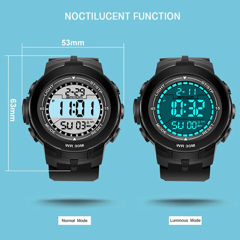 SANDA Watches Men LED Digital Watches Men Military Sports Watches Fashion Casual Men Watches Electronic Watches Reloj Hombre
SANDA Watches Men LED Digital Watches Men Military Sports Watches Fashion Casual Men Watches Electronic Watches Reloj Hombre