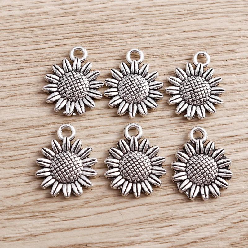 20pcs 15*18mm Alloy Daisy Flower Charms for Necklaces Earrings DIY Making Sunflower Pendants Charms Handmade Jewelry Findings
20pcs 15*18mm Alloy Daisy Flower Charms for Necklaces Earrings DIY Making Sunflower Pendants Charms Handmade Jewelry Findings