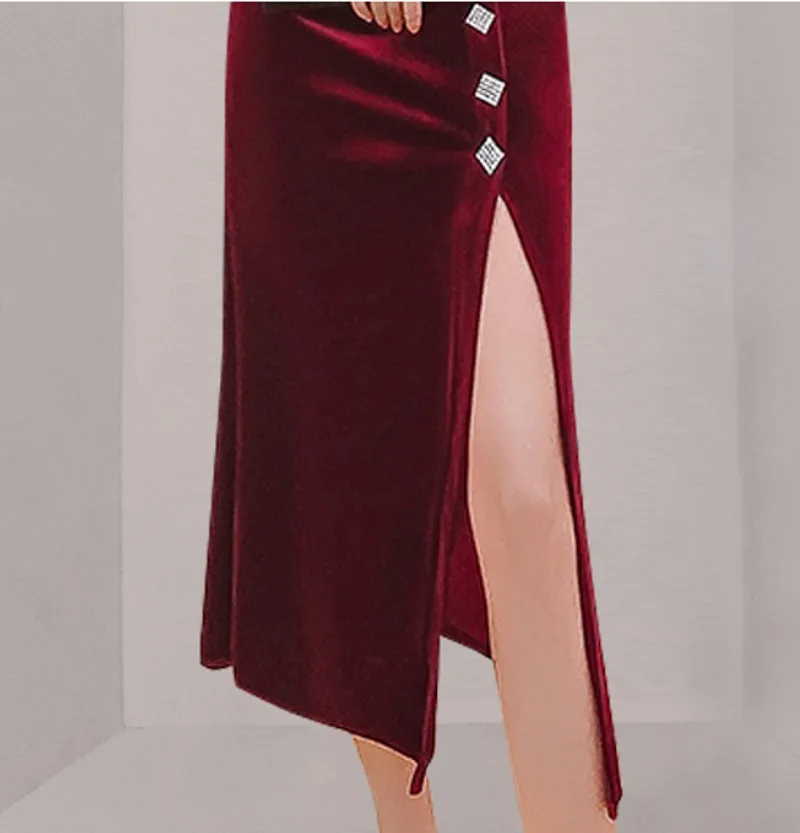 spring autumn Elegant red Velvet Long Dress Women Sexy V-Neck Split Dress Bodycon Dresses
spring autumn Elegant red Velvet Long Dress Women Sexy V-Neck Split Dress Bodycon Dresses