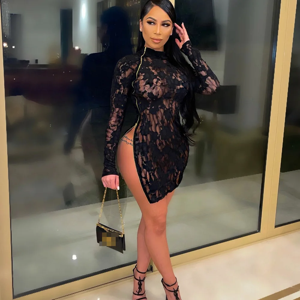 SKMY White Dress Women Autumn Clothes New Style Lace See-Through Sexy Nightclub Zipper Split Long Sleeve Bodycon Dress Party
SKMY White Dress Women Autumn Clothes New Style Lace See-Through Sexy Nightclub Zipper Split Long Sleeve Bodycon Dress Party
