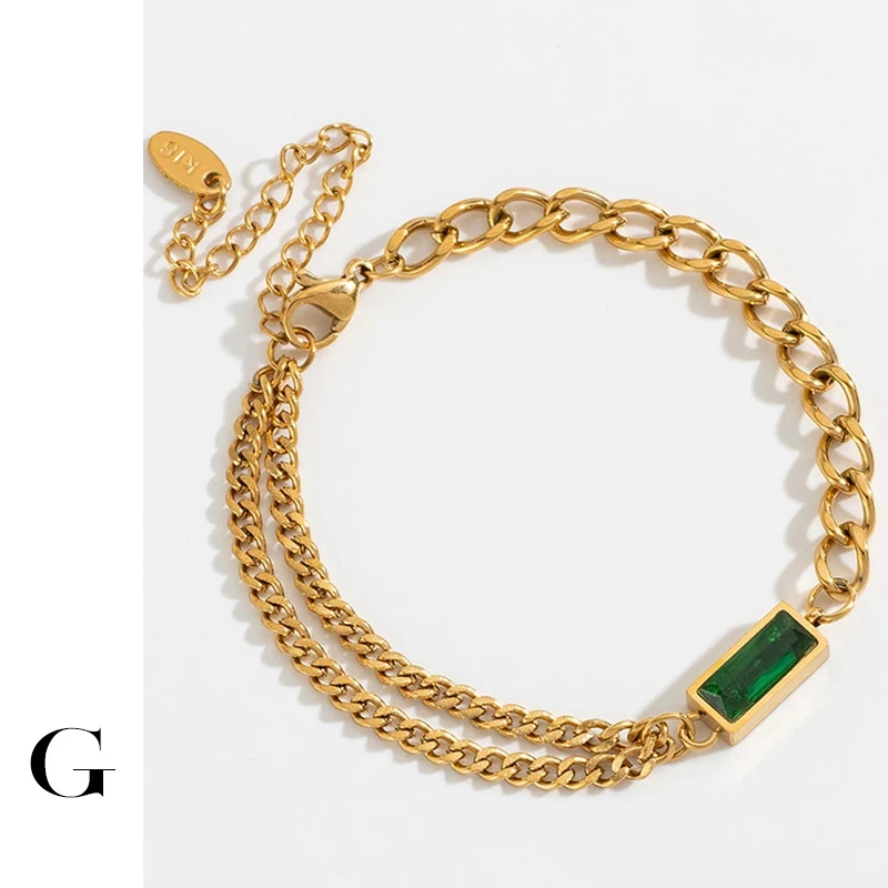 GHIDBK Wide Titanium Steel Asymmetric Chains Bracelet Square Cubic Zircon Signet Bracelets Unisex Curb Chain Waterproof Jewelry
GHIDBK Wide Titanium Steel Asymmetric Chains Bracelet Square Cubic Zircon Signet Bracelets Unisex Curb Chain Waterproof Jewelry