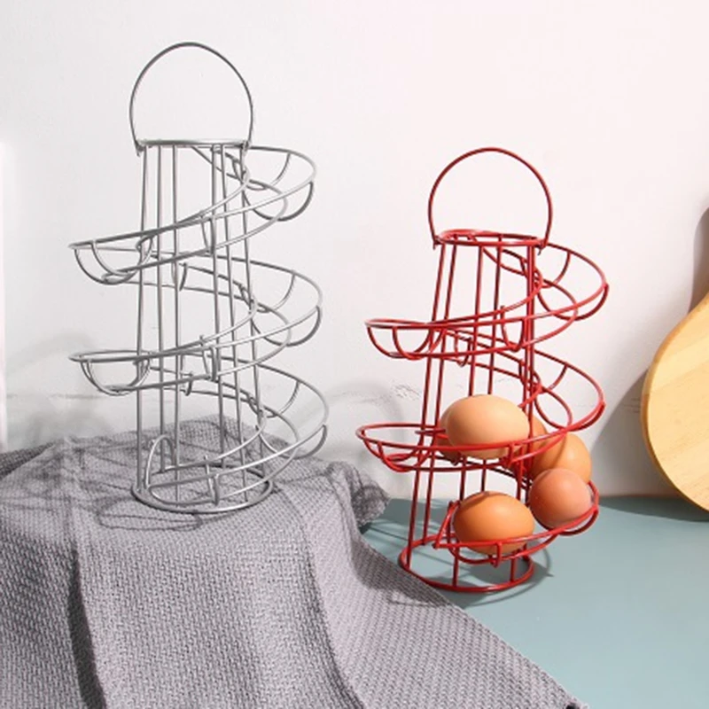 Modern Iron Spiral Egg Holder Art Display Restaurant Basket Storage Rack Deluxe Spiraling Dispenser Basket Roller Rack 24 Eggs
Modern Iron Spiral Egg Holder Art Display Restaurant Basket Storage Rack Deluxe Spiraling Dispenser Basket Roller Rack 24 Eggs