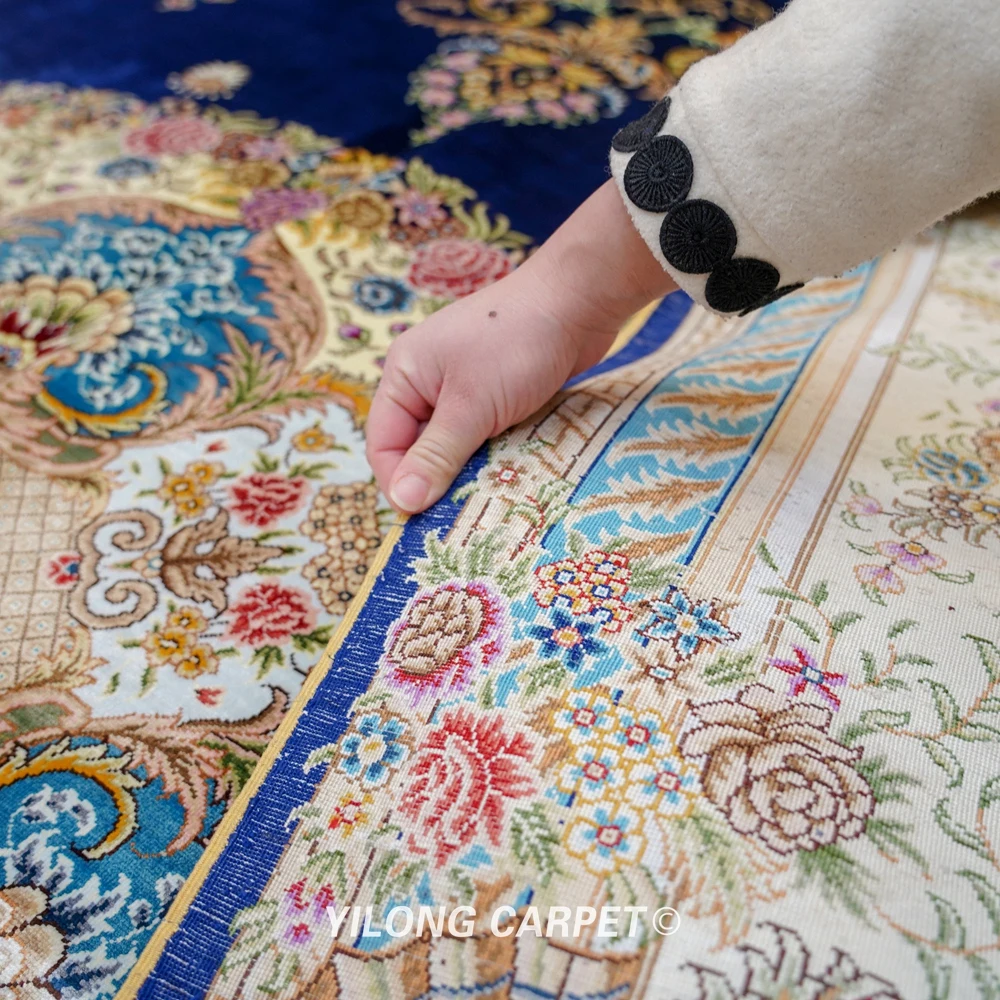 YILONG 6'x9' European style Hand Knotted Rug Traditional Handmade Silk Carpet (ZQG488A)
YILONG 6'x9' European style Hand Knotted Rug Traditional Handmade Silk Carpet (ZQG488A)