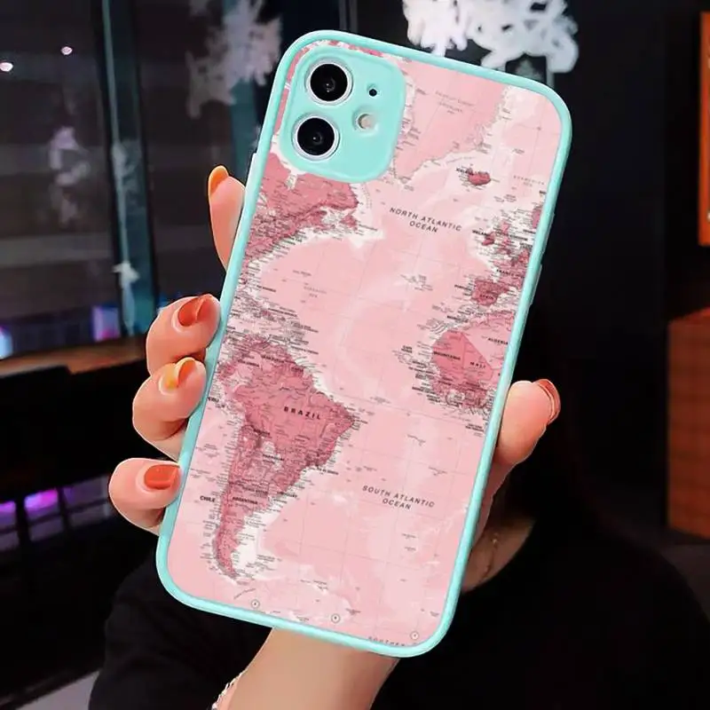 World Map Travel Phone Case For iPhone 12 11 Mini Pro XR XS Max 7 8 Plus X Matte transparent blue Back Cover
World Map Travel Phone Case For iPhone 12 11 Mini Pro XR XS Max 7 8 Plus X Matte transparent blue Back Cover