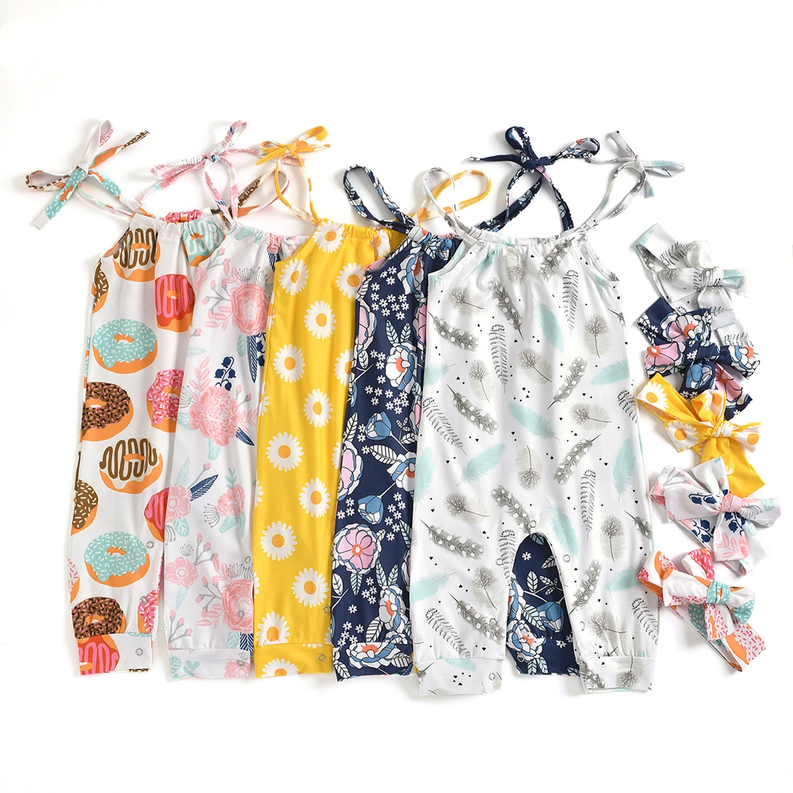 SUNSIOM Baby Girls Summer Rompers Outfits Cute Cartoon Print Halter Sleeveless Jumpsuit with Headband Set
SUNSIOM Baby Girls Summer Rompers Outfits Cute Cartoon Print Halter Sleeveless Jumpsuit with Headband Set