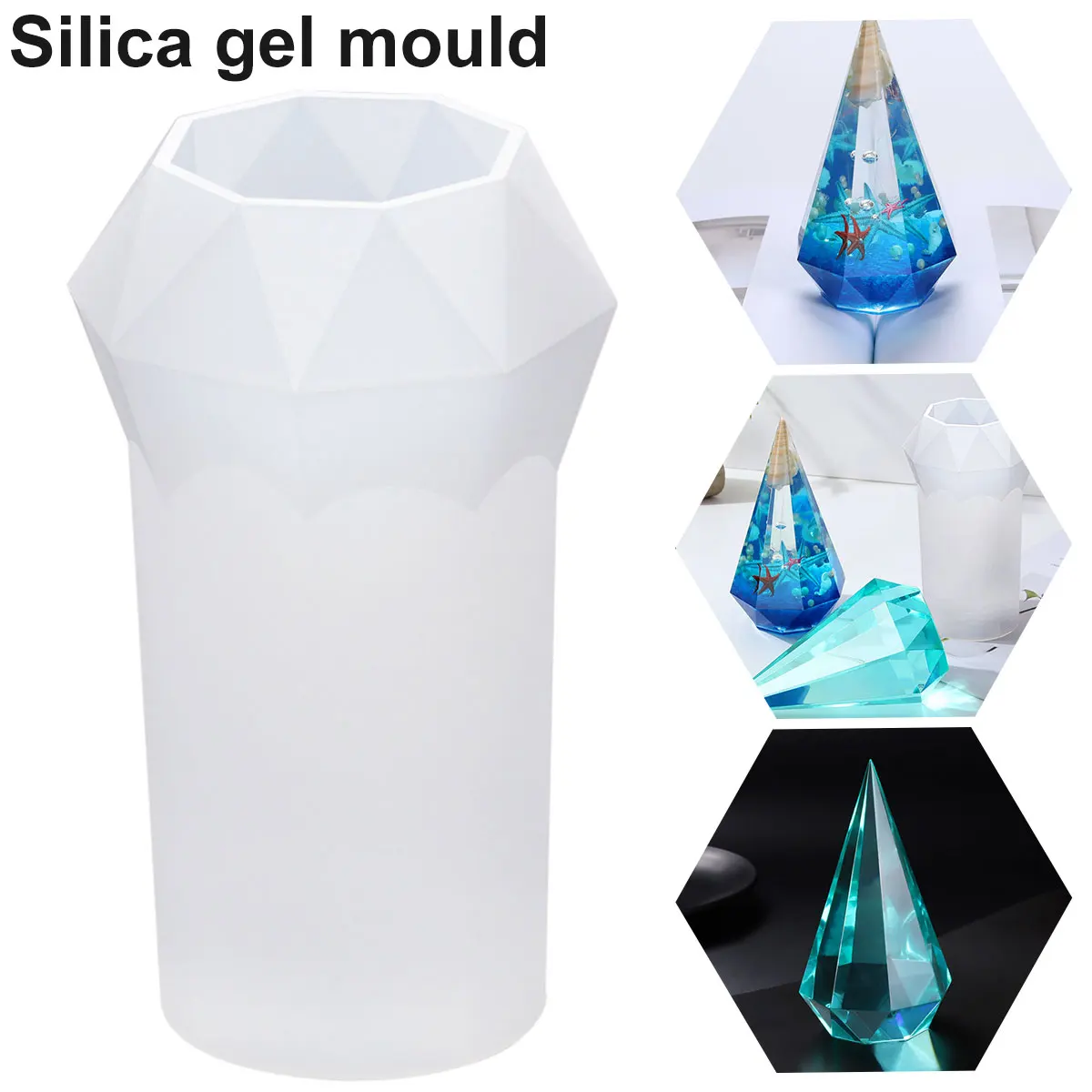 DIY Craft Ornament Pyramid Silicone Mold Octagon Cone Epoxy Casting Mold Decor Ring Holder Cone Resin Mold for Candle Casting
DIY Craft Ornament Pyramid Silicone Mold Octagon Cone Epoxy Casting Mold Decor Ring Holder Cone Resin Mold for Candle Casting