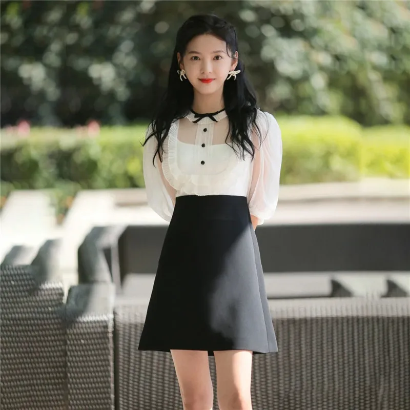 Женское классическое платье с бантом, черно-белое платье с пузырьковым рукавом, лето 2021
Женское классическое платье с бантом, черно-белое платье с пузырьковым рукавом, лето 2021