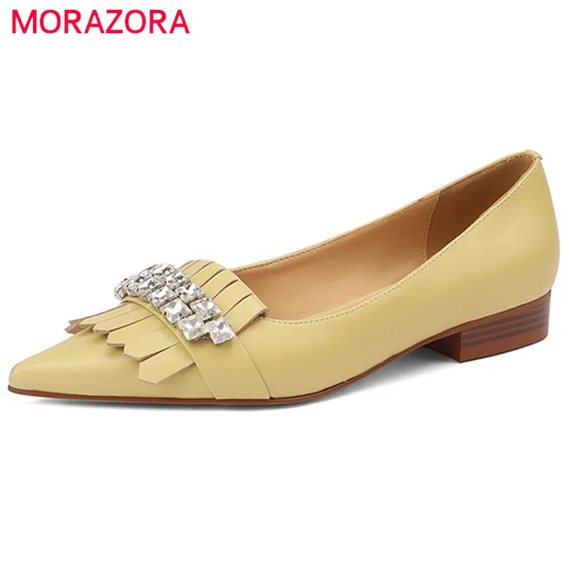 MORAZORA 2022 New Arrive Flat Shoes Women Genuine Leather Footwear Crystal Tassel Pointed Toe Spring Summer Single Shoes Ladies
MORAZORA 2022 New Arrive Flat Shoes Women Genuine Leather Footwear Crystal Tassel Pointed Toe Spring Summer Single Shoes Ladies