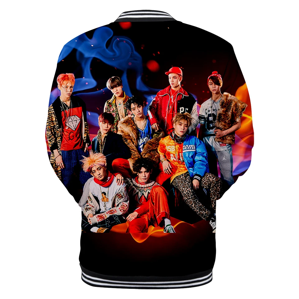 3D NCT Корейская группа бейсбольная куртка для пар Kpop хип хоп осенне зимняя дышащая
