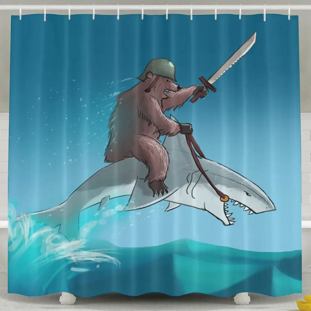 Pictures Of Funny And Happy Bear Riding A Shark Polyester Shower Curtain
Pictures Of Funny And Happy Bear Riding A Shark Polyester Shower Curtain