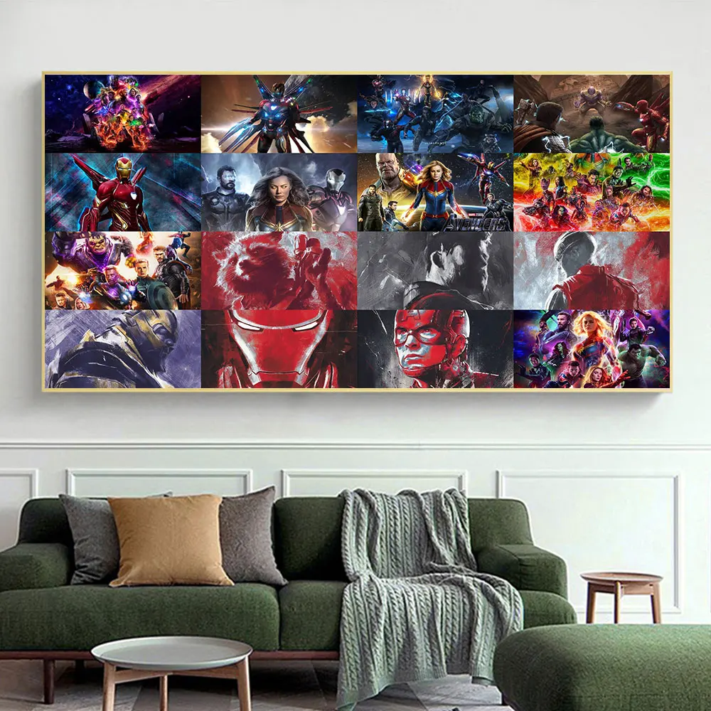 Модные стены искусства с изображением героев фильма Марвел мстители постеры