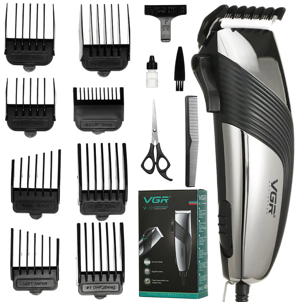 VGR With Wire Hair Clipper Electric Hair Clipper Family Hair Clippers Set Equipped with Scissors and Comb Ceramic Blade Trimmer 
VGR With Wire Hair Clipper Electric Hair Clipper Family Hair Clippers Set Equipped with Scissors and Comb Ceramic Blade Trimmer