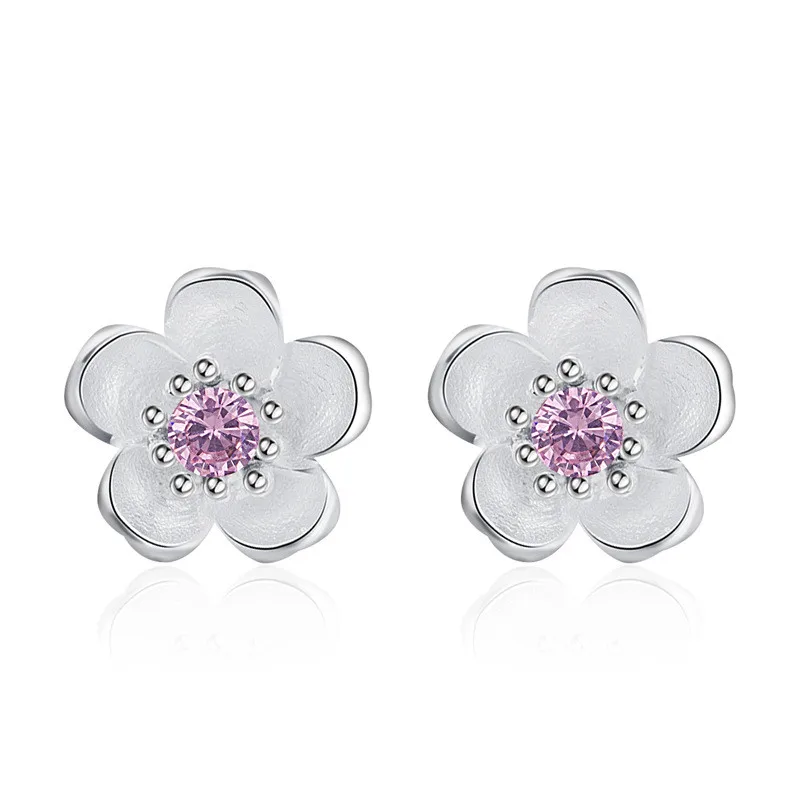 Fashion Jewelry 925 Sterling Silver Pink Cherry Blossoms Stud Earrings For Women Girls Wedding Female pendientes eh1280
Fashion Jewelry 925 Sterling Silver Pink Cherry Blossoms Stud Earrings For Women Girls Wedding Female pendientes eh1280