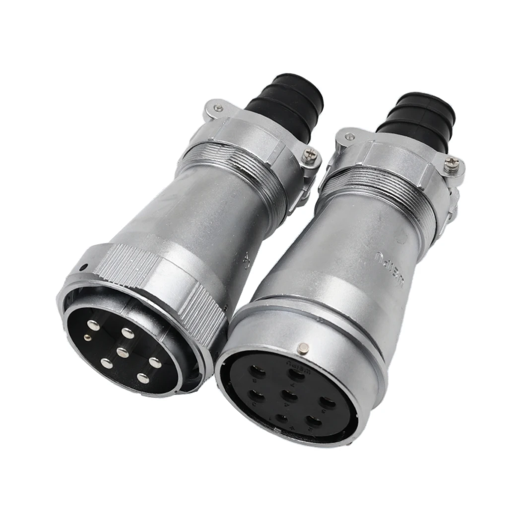 

WY55 TI+ZI M55 4 7 40 53 61 Pin Waterproof Aviation Cable Connector Electrical 10A 50A 500V Power External In-line Wire Adapter