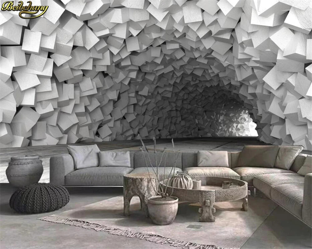 

beibehang 3d custom wallpaper mural cement cave extension space background wall papers home decor papel de parede 3d wallpaper