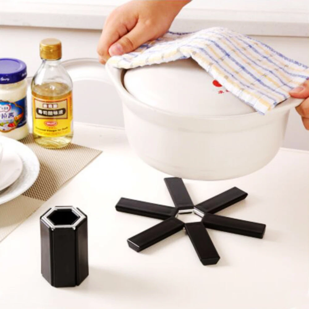 Черная Складная Нескользящая термостойкая подставка, подставка для сковороды, коврик, подставка, подушка, кухонные аксессуары 2
Черная Складная Нескользящая термостойкая подставка, подставка для сковороды, коврик, подставка, подушка, кухонные аксессуары 2