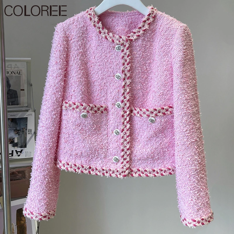 Autumn Winter Women Fashion Pink Tweed Blazers and Jackets 2021 Brand Designers Short Wool Coat Ladies Elegant Outwear
Autumn Winter Women Fashion Pink Tweed Blazers and Jackets 2021 Brand Designers Short Wool Coat Ladies Elegant Outwear