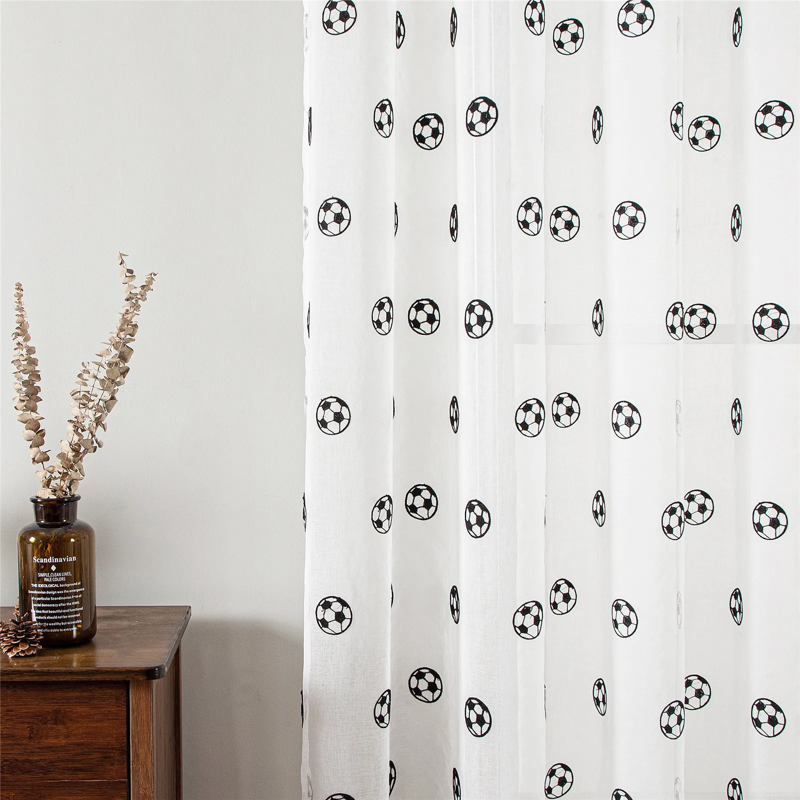 Modern Football Embroidered Sheer Curtains for Children's Room Tulle Curtains Blue Window Treatment Drapes for Living Room Decor 
Modern Football Embroidered Sheer Curtains for Children's Room Tulle Curtains Blue Window Treatment Drapes for Living Room Decor