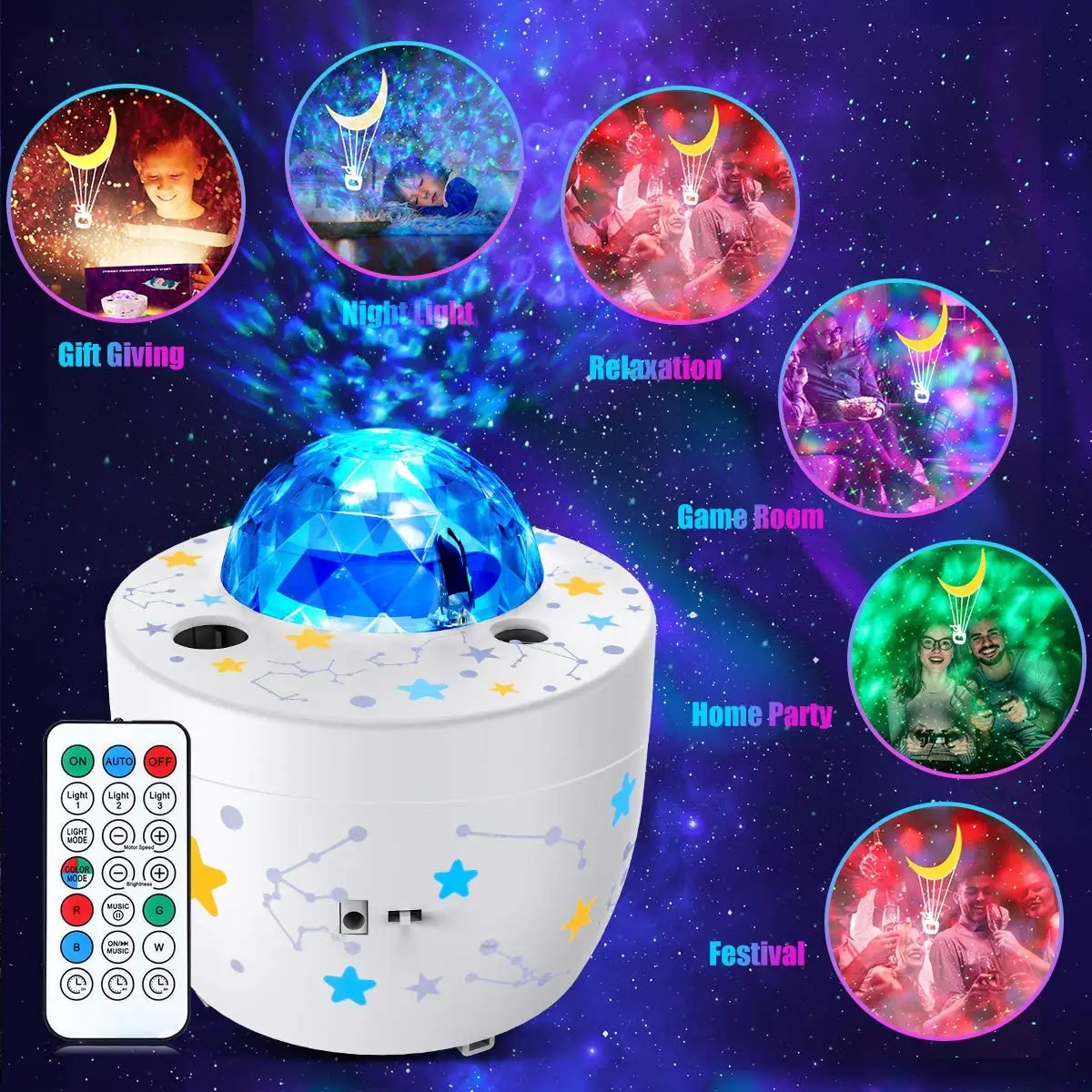Galaxy Light Starry Projection Lamp Kids Adult Bedroom Nightlight Ocean Wave Star Lighting For Holiday Party Ceiling/Home Decor
Galaxy Light Starry Projection Lamp Kids Adult Bedroom Nightlight Ocean Wave Star Lighting For Holiday Party Ceiling/Home Decor