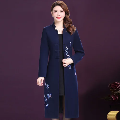 2021 Autumn Winter New Fashion Single Breasted China Wind Hand Embroidery Designs Woman Wool Female Cashmere Overcoat Plus Size
2021 Autumn Winter New Fashion Single Breasted China Wind Hand Embroidery Designs Woman Wool Female Cashmere Overcoat Plus Size