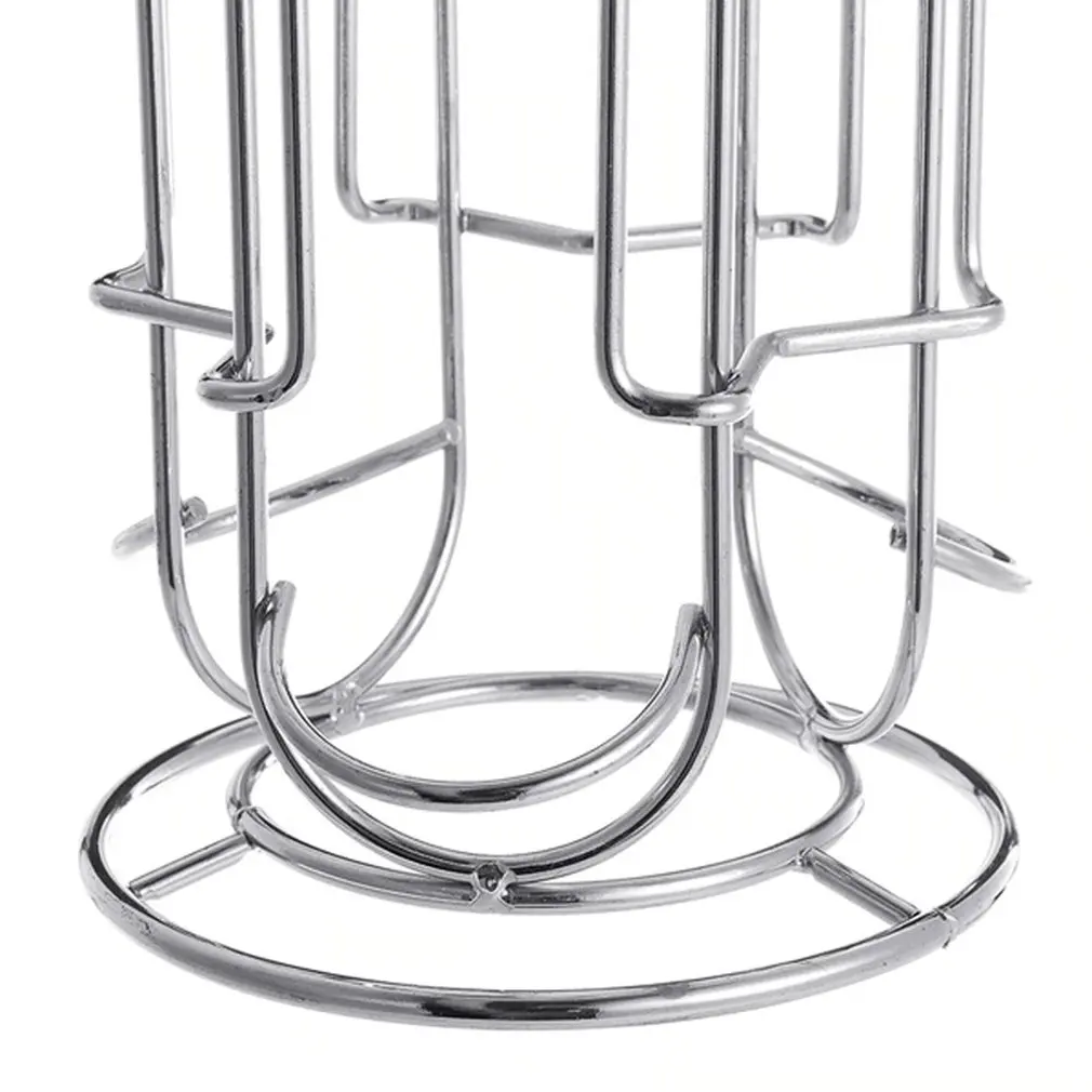 Rotating 24 Cup Coffee Pod Holder Coffee Capsule Display Rack Stainless Steel Tower Stand Storage Shelf Capsule Holder