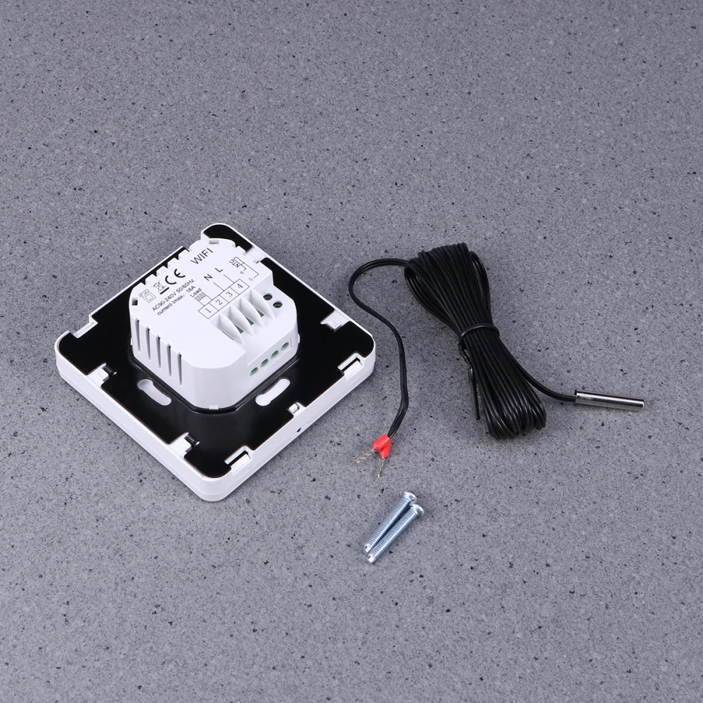 100-240V Smart Digital Programmable WiFi Thermostat With Buttons for Heating System (White)
100-240V Smart Digital Programmable WiFi Thermostat With Buttons for Heating System (White)